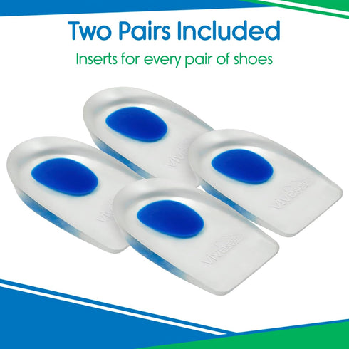 Kids Heel Cups for Pain Relief (2 Pairs) - Cushions for Plantar Fasciitis, Severs Disease, Bone Spur - Silicone Gel Inserts for Shoes, Orthopedic ...