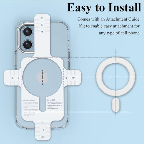 Universal MagSafe Ring, 2 PCS Magnet Sticker Magnetic Adapter Ring Compatible with Magsafe Accessories & Wireless Charging for iPhone 15/14/13/12/...