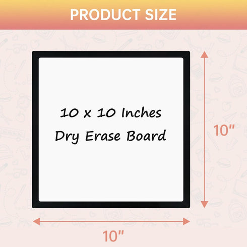 White Board Kit - 10 x 10" Whiteboard with 2 Dry Erase Markers and 6 Magnetic Notes - Double-sided Wall Hanging Dry Wipe Off Board for Home and Of...