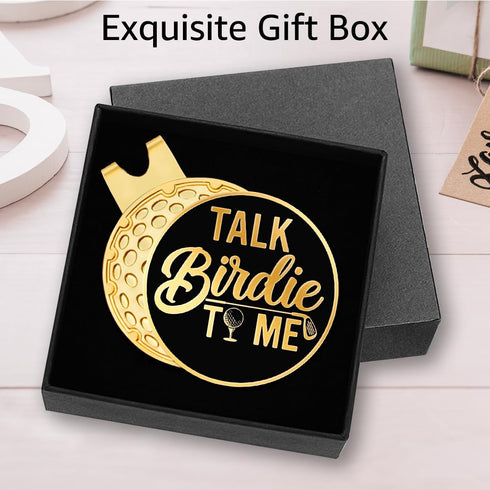Talk Birdie to Me Black Gold Golf Ball Marker with Hat Clip, Funny Golf Accessories and Golf Gifts for Men Women Dad Grandpa, Birthday for Golfer ...