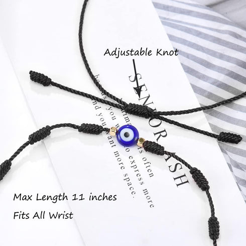 Tarsus (Ver.3) Evil Eye 7 Knot Lucky Bracelets Adjustable Red String Amulet for Women Men Girls & Boys 6 Pcs Bracelets...