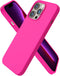 ORNARTO Compatible with iPhone 13 Pro Case 6.1, Slim Liquid Silicone 3 Layers Full Covered Soft Gel Rubber Case Cover 6.1 inch-Hot Pink...