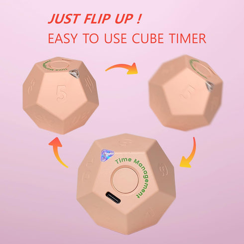 Cube Timer, Pomodoro Timer, Rechargeable Small Cute Timer, Timer for Kids and Classroom, Kitchen Timer for Cooking, Workout & Study Countdown Time...