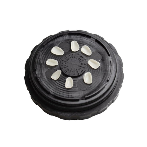 Denture Case,Dental All-Ceramic Veneer Processing Box, Denture Veneer Processing Box Round Shape Reusable Black Denture Storage Box with Spare Pad...