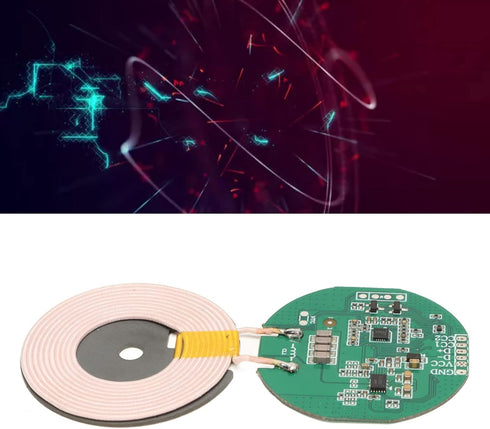 Wireless Charging Receiver Module, 15W Wireless Charging Circuit Board Coil Charger, PCBA Circuit Board with Coil for DIY, Overvoltage, Overcurren...