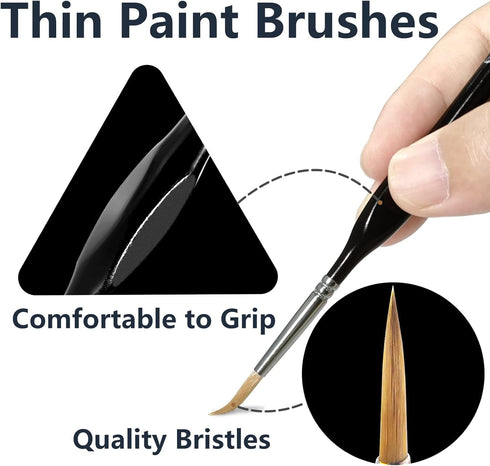 9PCS Miniature Paint Brushes - Detail Paint Brush Set, Small Paint Brush, Thin Paint Brushes, Paint Brushes for Kids, Model Paint Brushes, Artist ...