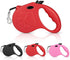 Retractable Dog Leash, 16ft Dog Walking Leash for Small Dogs up to 77lbs, Non-Slip Handle - Red...