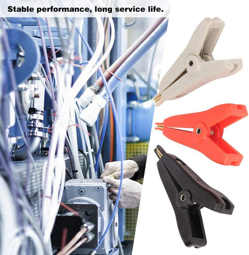 3PCS Clips Walfront P2005 Copper Gold Plating Clip Test Clip Electrical Battery Test Clamp 10A...