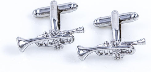 MRCUFF Trumpet Jazz Music Pair Cufflinks in a Presentation Gift Box & Polishing Cloth...