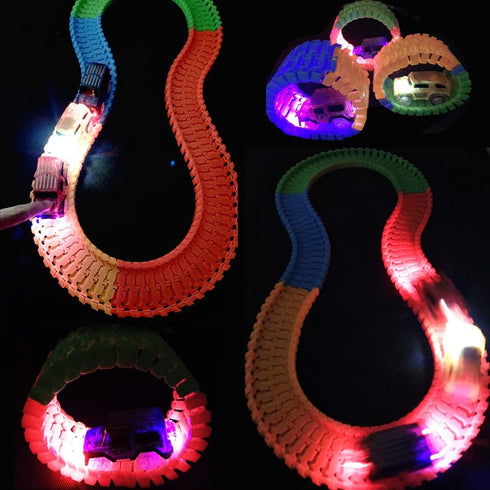 Tracks Cars Replacement with LED Light Glow Car Toys, Glow in The Dark, Race Car Track Compatible with Car Tracks Toys for Kids for Boy Girl Age 3...