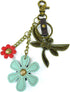 CHALA Purse Charm, Key Fob, keychain Decorative Accessories, Metal Charming Keychain - Dragonfly & Flower...
