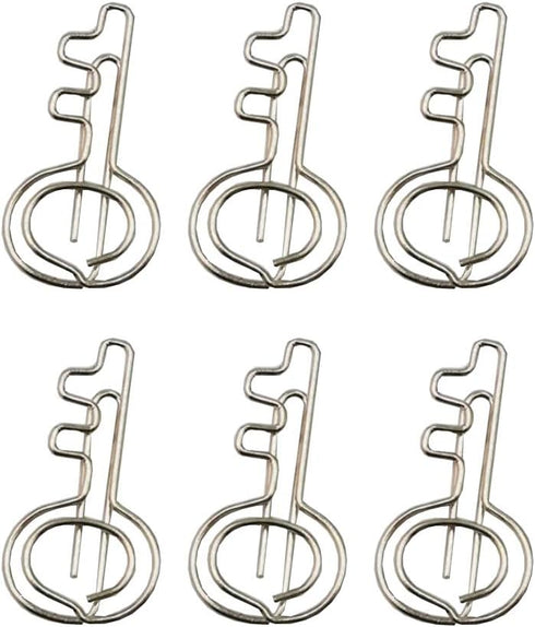 Rurili 20 Pieces Metal Key Shaped Wire Paper Clips for Office School Home Use(Silver)...