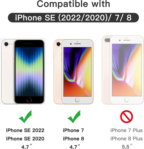 JETech Full Coverage Screen Protector for iPhone SE 3 (2022)/SE 2 (2020)/8/7 4.7-Inch, White Edge Tempered Glass Film with Easy Installation Tool,...