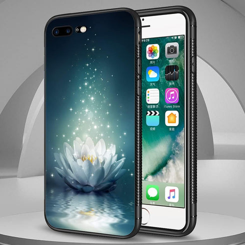 ZHEGAILIAN Case Compatible with iPhone SE 2022,White Lotus Night Cases Compatible with iPhone SE 2022 for Girls,Non-Slip Pattern Design Back Cover...