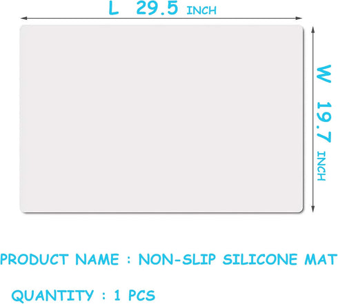 PABUSIOR Large Silicone Mat for Crafts, Heat Resistant, Non-Slip, 19.7×29.5In, Translucent Silicone Liner for Jewelry, Epoxy Resin, Glitter Slime,...