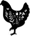 CREATCABIN Metal Chicken Wall Art Rooster Iron Wall Decor Wall Hanging Silhouette Sculpture Farmhouse Sign for Indoor Outdoor Home Living room Kit...