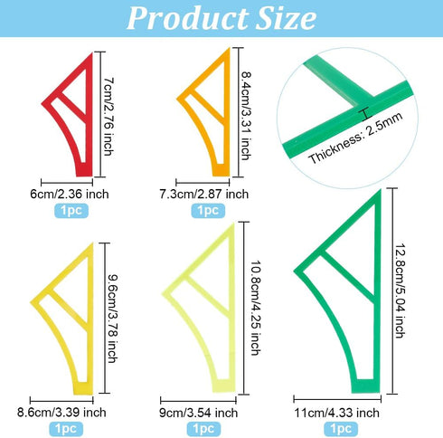 OLYCRAFT 5Pcs 5 Sizes Dog Bandana Sewing Template Set Small Reversible Sewing Quilting Acrylic Quilting Template Stencil Template Cutting Ruler fo...