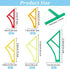 OLYCRAFT 5Pcs 5 Sizes Dog Bandana Sewing Template Set Small Reversible Sewing Quilting Acrylic Quilting Template Stencil Template Cutting Ruler fo...