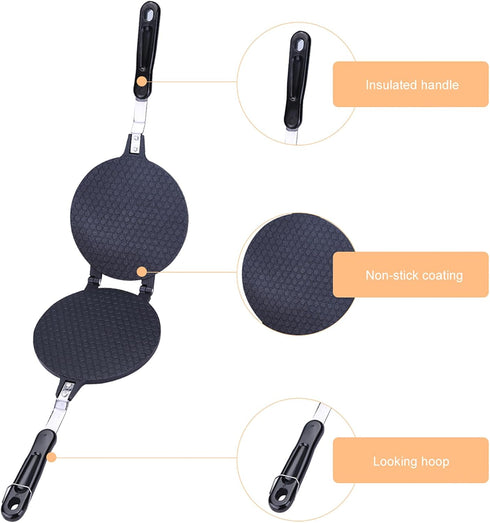 Aramox Non Stick Egg Roll Waffle Cone Maker for Gas Stove, Household Kitchen Baking Tool for Egg Roll and Waffle Cone Making...