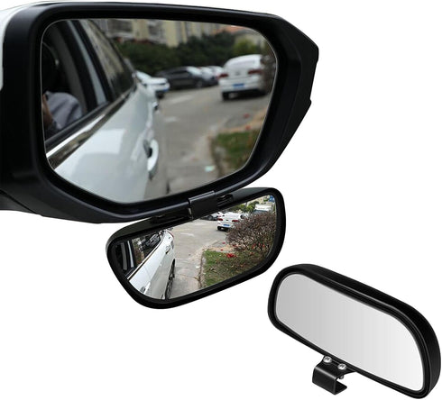 2 PCS Car Side Rearview Blind Spot Mirror, 5.7" x 2.5" 360°Adjustable Convex High-definition Wide-angle Reversing Mirror, Expanded Field of View A...