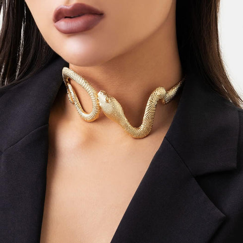 Jovono Snake Choker Necklaces Gold Statement Necklace Goth Punk Necklace Chain for Women...