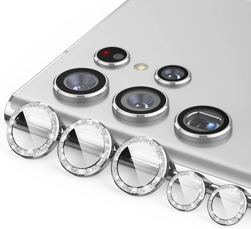 for Galaxy S23 Ultra Camera Lens Protector, Aluminium Alloy Ring 9H Tempered Glass Anti Scratch Decorative Camera Cover Accessories for Samsung Ga...