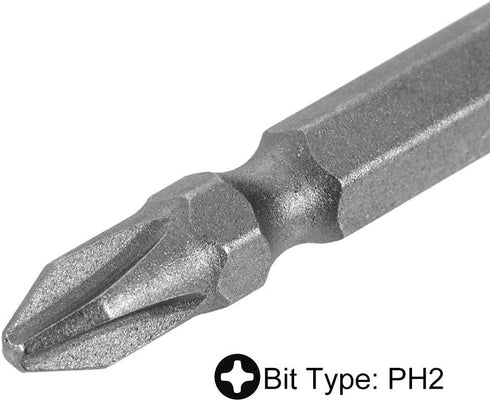 uxcell 2 Pcs PH2/SL6 Magnetic Double Ended Screwdriver Bits, 1/4 Inch Hex Shank 2.56-inch Length S2 Power Tool...