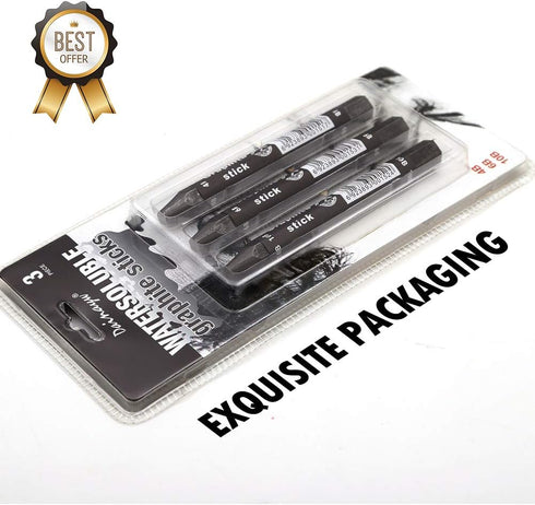 dainayw Graphite Stick Set - Water Soluble - 4B 6B 10B, Art Drawing Supplies for Sketch & Shading Pencils, Artist Sketching - 3 Pcs...