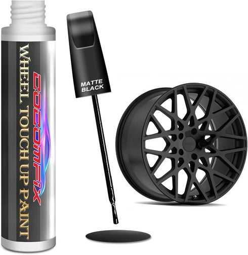 Black Rim Touch Up Paint. Tesla Car Rim Paint Pen. Black Wheel Rims Paint. Quickly Fix Rim Scratches, Chips, Curb Rashes and Surface Damage (Matte...
