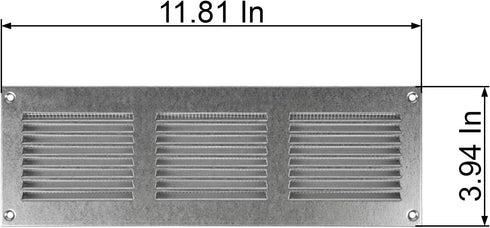 Vent Systems 12'' x 4'' Inch - Galvanized - Air Vent Cover Metal Air Return Grill with Built in Pest Guard Screen HVAC Vent Cover for Home Improve...