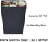 Black Narrow Wall Mount Beer Bottle Cap Catcher Bucket Stainless Steel...