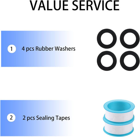 Garden Hose Repair Kit, Zinc and Aluminum Male and Female Hose End, Suitable for 3/4 Inch and 5/8 Inch Garden Hoses (2Sets)(2Female+2Male)...