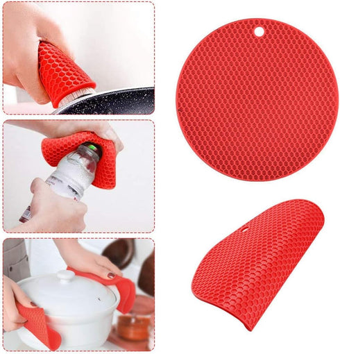 Jar Bottle Opener Non Slip Jar Gripper - Pad Rubber Jar Can Lid Opener,5 in 1 Multi Function Non-Slip Opener for Weak,Senior, Arthritis Hands (3-p...