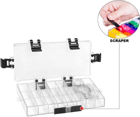 Transon Paint Storage Palette Box 24 Wells Airtight Stay Wet for Watercolor, Gouache, Acrylic and Oil Paint...