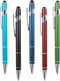 5 Pieces Ballpoint Pen with Stylus Tip, 2 in 1 Stylus Pens Stylish Pen, 0.5 mm Black Ink Retractable Ballpoint Pen, Metal Stylus Pen for Touch Scr...