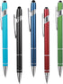 5 Pieces Ballpoint Pen with Stylus Tip, 2 in 1 Stylus Pens Stylish Pen, 0.5 mm Black Ink Retractable Ballpoint Pen, Metal Stylus Pen for Touch Scr...
