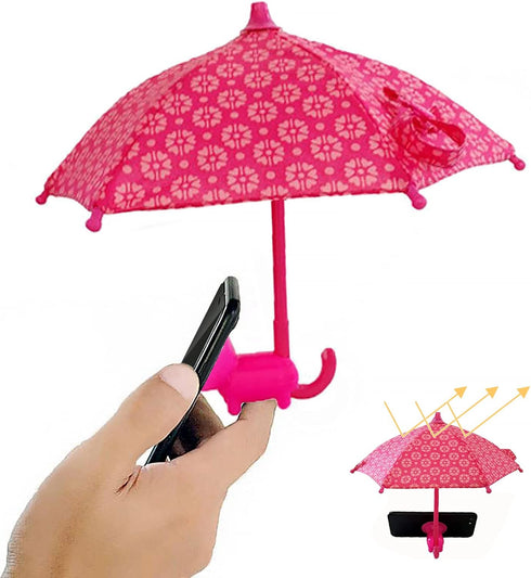 Phone Umbrella for Sun, Cell Phone Umbrella Sun Shade, Umbrella for Phone with Universal Adjustable Piggy Suction Cup Stand, Sun Shade Cover for P...