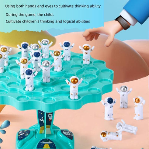 51pcs Children's Balance Astronaut Balance Tree Folding Happy Intelligence Early Education Decompression Game Table Battle, Decorating Characters...