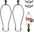 Bronze Lamp Shade Harp with Lamp Finials - 12 Inch, 2 Set Lamp Harp with 3/8 Standard Saddle, E26 Light Base UNO Fitter Adapter, Lamp Hardware for...