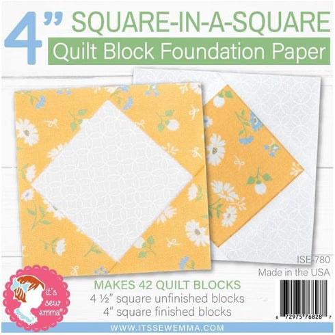 It's Sew Emma Quilt Block Foundation Paper-4" Square, White...