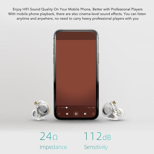 Yunseity EDX PRO Wired Earbuds, Stereo Clear Sound in Ear Headphones, 3.5mm Jack Plug Noise Isolating Headphones for Phones and Laptops, No Mic (T...