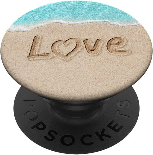 Beach Sand Love - Cell Phone Mount & Hand Holder Knob 6858 PopSockets PopGrip: Swappable Grip for Phones & Tablets PopSockets Adhesive PopGrip...