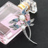 WLLAY Silver Tone Couple Dragonfly with White Pearl Brooch Blue Enamel Insect Pin Broach...
