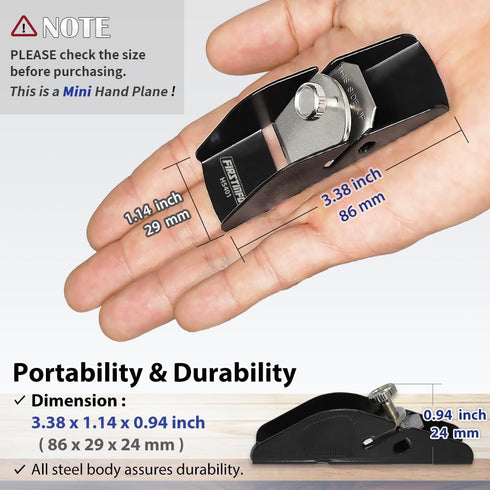 FIRSTINFO H5401 Mini Hand Plane Small Lightweight Steel Body Trimming Plane for Woodworking/Trimming/Wood Planing...