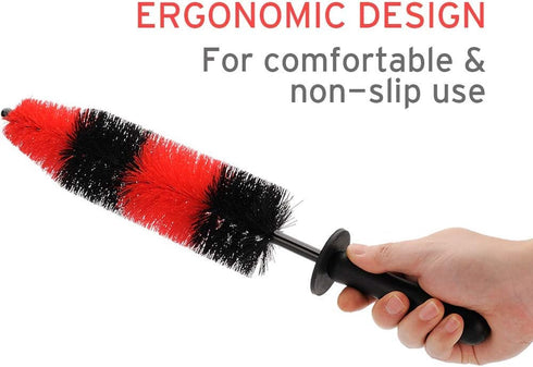 Wheel Rim Brush, Soft Bristle Long Master Car Wheel Brush Rim Tire Detailing Brush Car Washing Brush for Wheels Rims Exhaust Tips Vehicle Engine M...