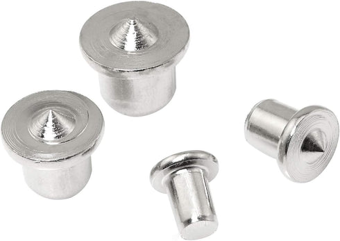 2 Sets Panel Furniture Positioning Woodworking Round Tenon 1/4", 5/16", 3/8", 1/2" Solid Wood Pin Center Punch Thimble for Woodworking Tool...