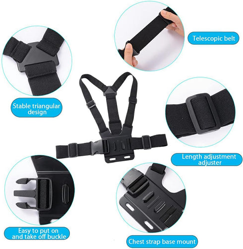 Mobile Phone Chest Mount Strap Holder ?Anti-Slide Strap Mount for Phone 360 Degree Rotary for Video Recording Camera Harness......