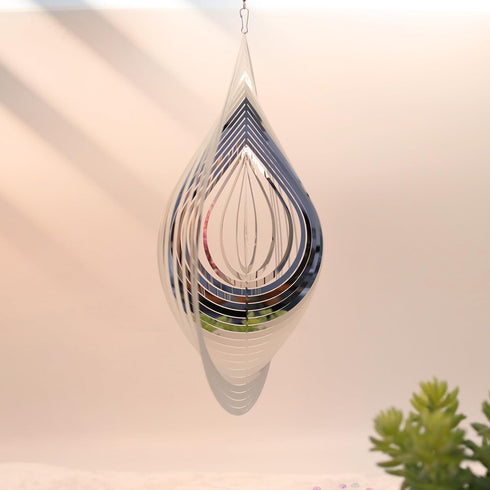 Wind Spinner 12-inch 3D Stainless Steel for Garden Decor, Little Stone - Worth Gift Holiday Decor GWS...