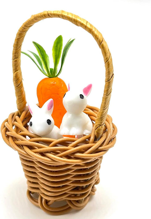 Art&Beauty 24pcs Mini Resin Rabbits Easter Bunny Miniature Figurines Fairy Garden Miniature Moss Landscape DIY Ornaments Decorations Succulents Pl...