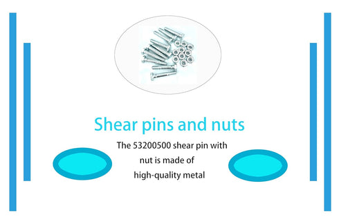 Shear pin and nut Set of 10, Suitable for Ariens 532005 53200500 510016 51001600, Compatible with Ariens Classic 24E, Compact 20, Compact 24, Comp...